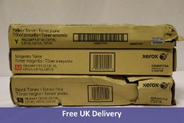 Three Xerox Toner Cartridges to include 1x Black, 006R01742, 1x Magenta, 006R01744, 1x Yellow, 006R0