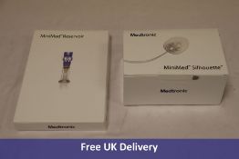 Six Medtronic products to include 3x Minimed Silhouette Infusion Sets, 10 Packs, 3x Minimed Reservoi