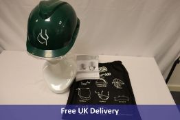 Twelve MSA V-Gard 950 Non-Vented Green Helmet with 4 Point Chinstrap Fitted