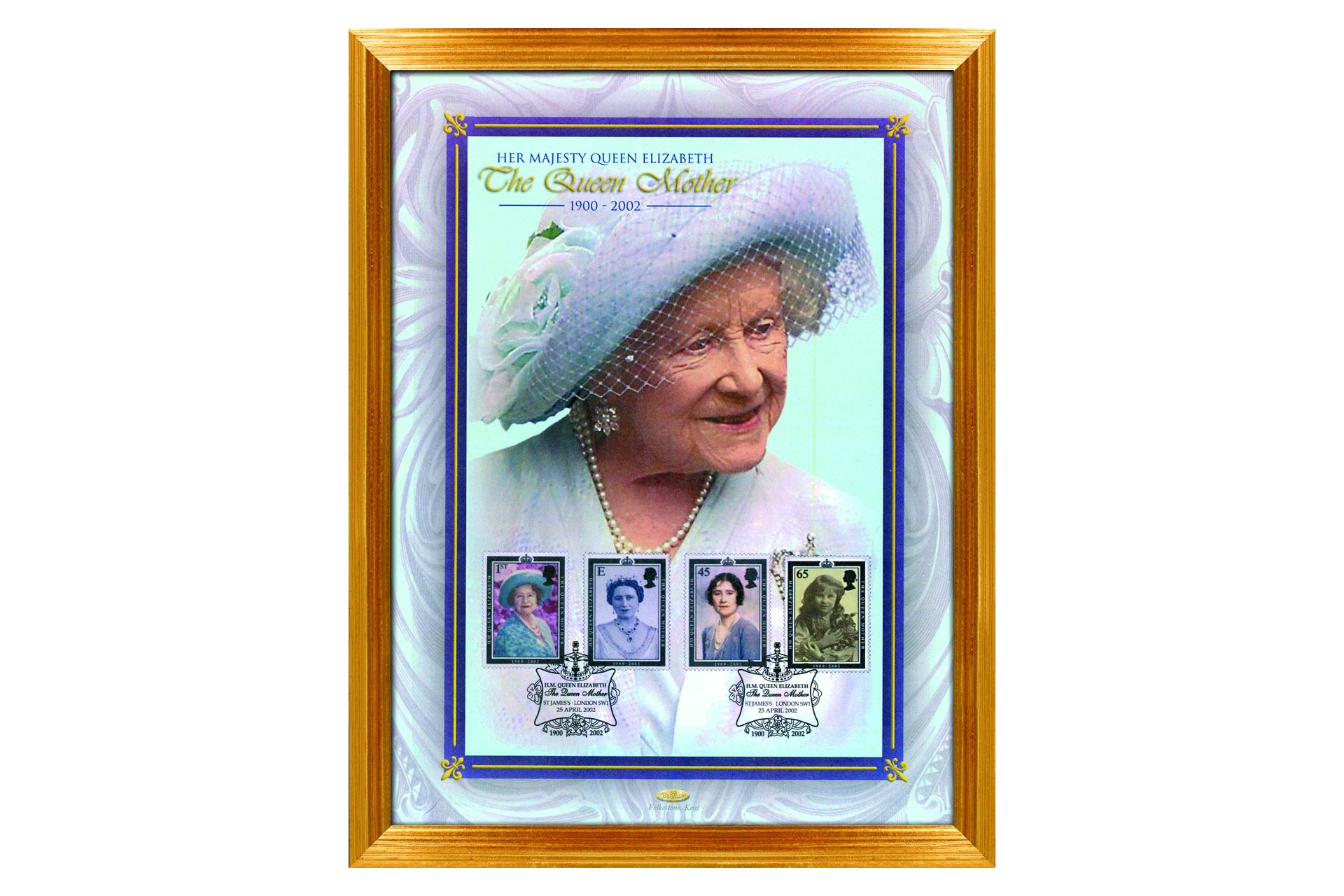 Queen Mother Commemorative Stamp Card - Framed