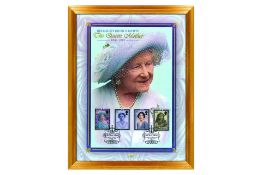 Queen Mother Commemorative Stamp Card - Framed