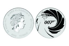 2022 James Bond 007 Tuvalu "Black Edition" 1oz Silver Coin