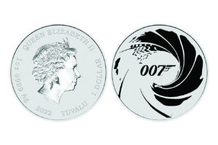 2022 James Bond 007 Tuvalu "Black Edition" 1oz Silver Coin