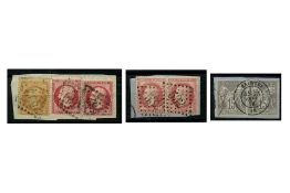 A trio of classic French definitive fragments, inc horizontal pairs, fine used, SG catalogue value £