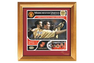Manchester United Victory Card UEFA Champions League 2001/02 - Framed
