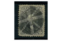 USA 1862-66 24c Grey-lilac 'fancy cancel' used, couple of toned perfs, corner repaired. SG74a