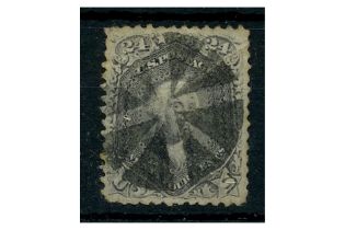 USA 1862-66 24c Grey-lilac 'fancy cancel' used, couple of toned perfs, corner repaired. SG74a