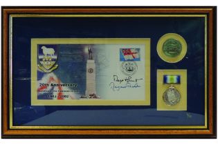 Falklands 20th Anniversary Cover - Signed by Margaret Thatcher & Sir Rex Hunt