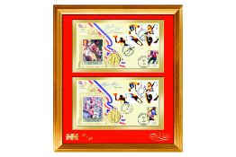 1996 Olympic Covers - Signed by Mary Peters and Daley Thompson - Framed
