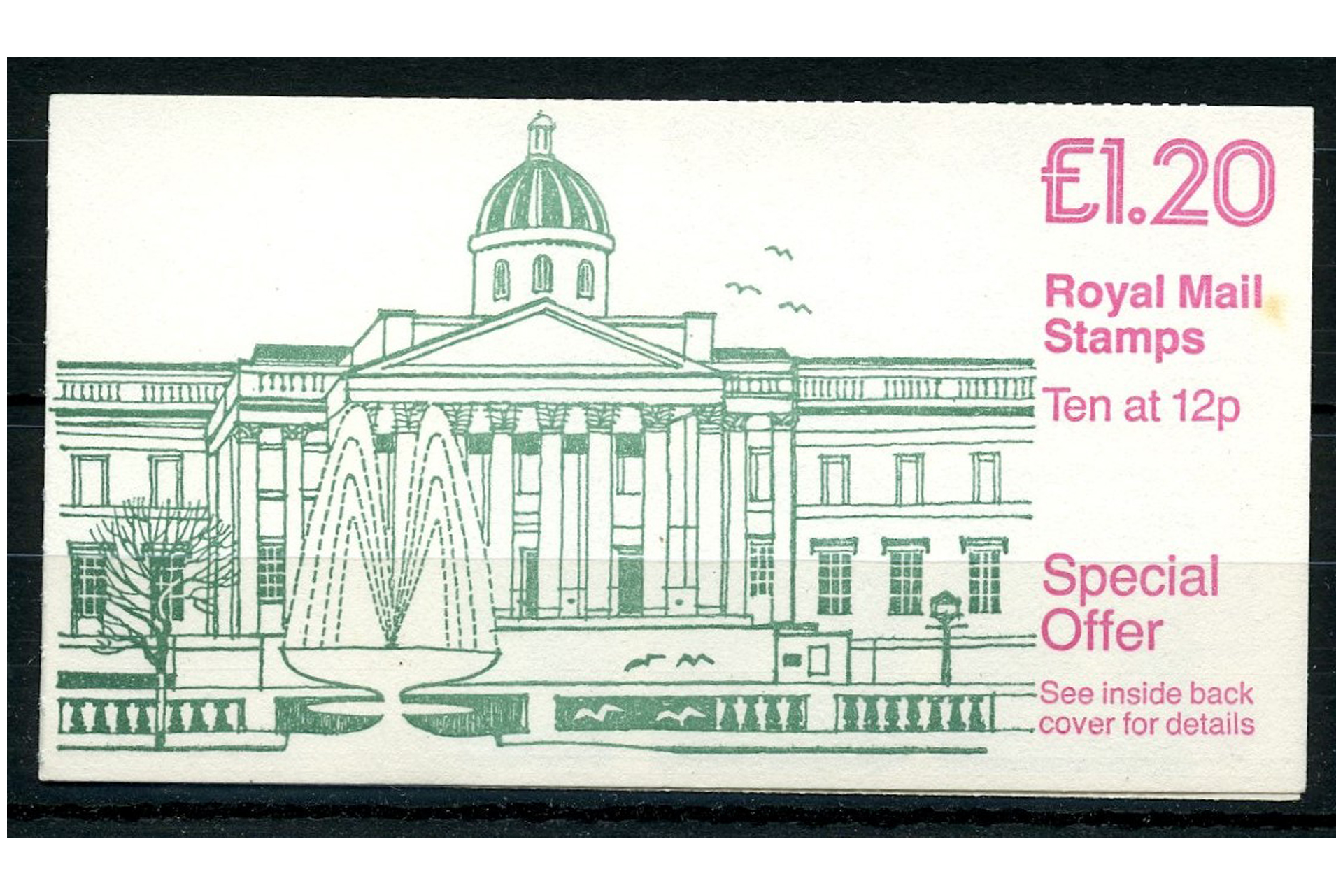 GB 1986 £1.20 National Gallery cylinder bklt., missing phosphor. SGFJ5var