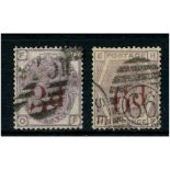GB 1883 3d, 6d Surcharges, both fine used. SG159, 162
