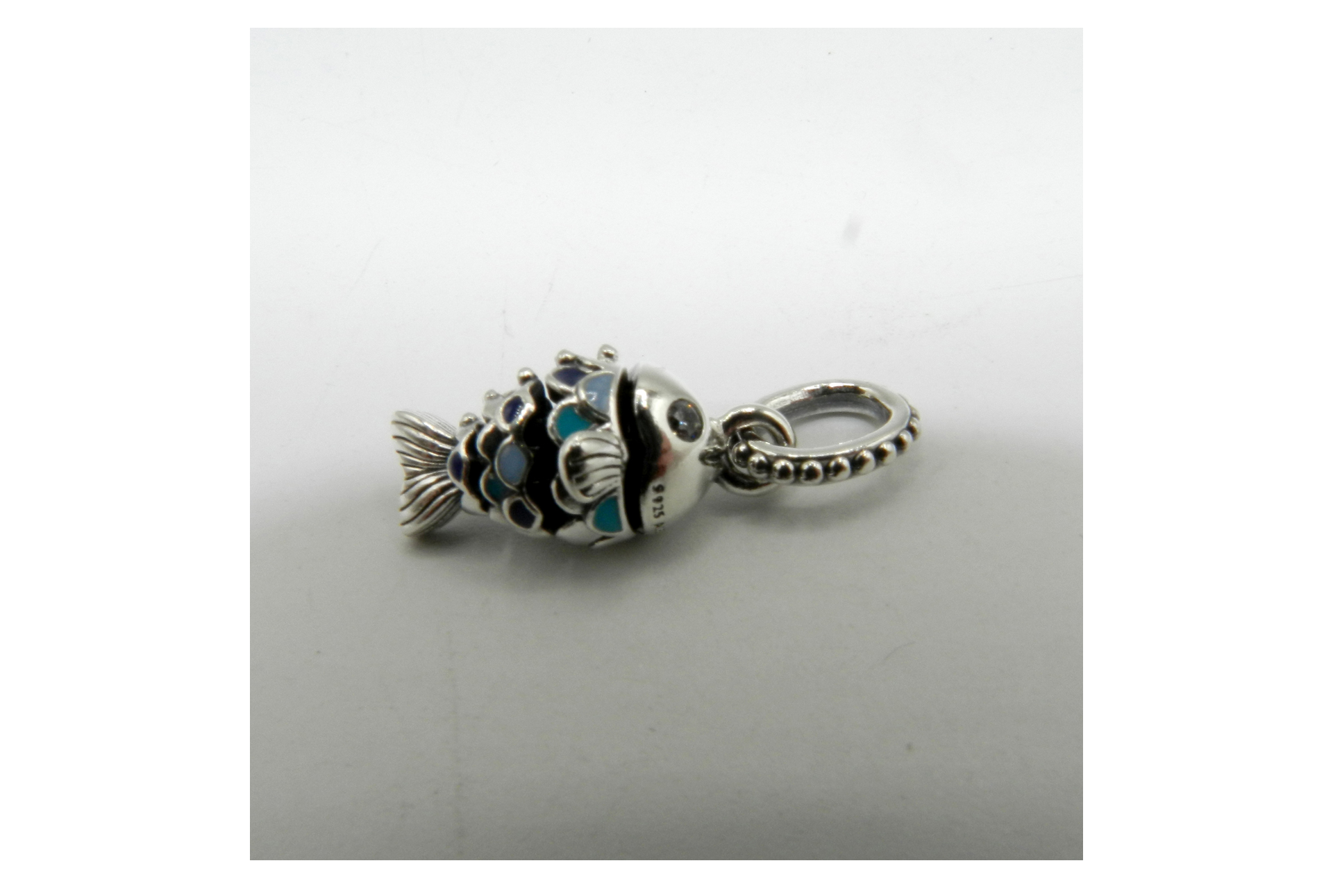 Pandora Blue Scaled Fish Dangle Charm 799428