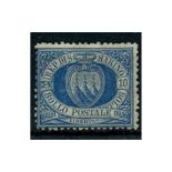 San Marino 1877-90 10c Ultramarine, fine mtd mint (large part own gum). SG3