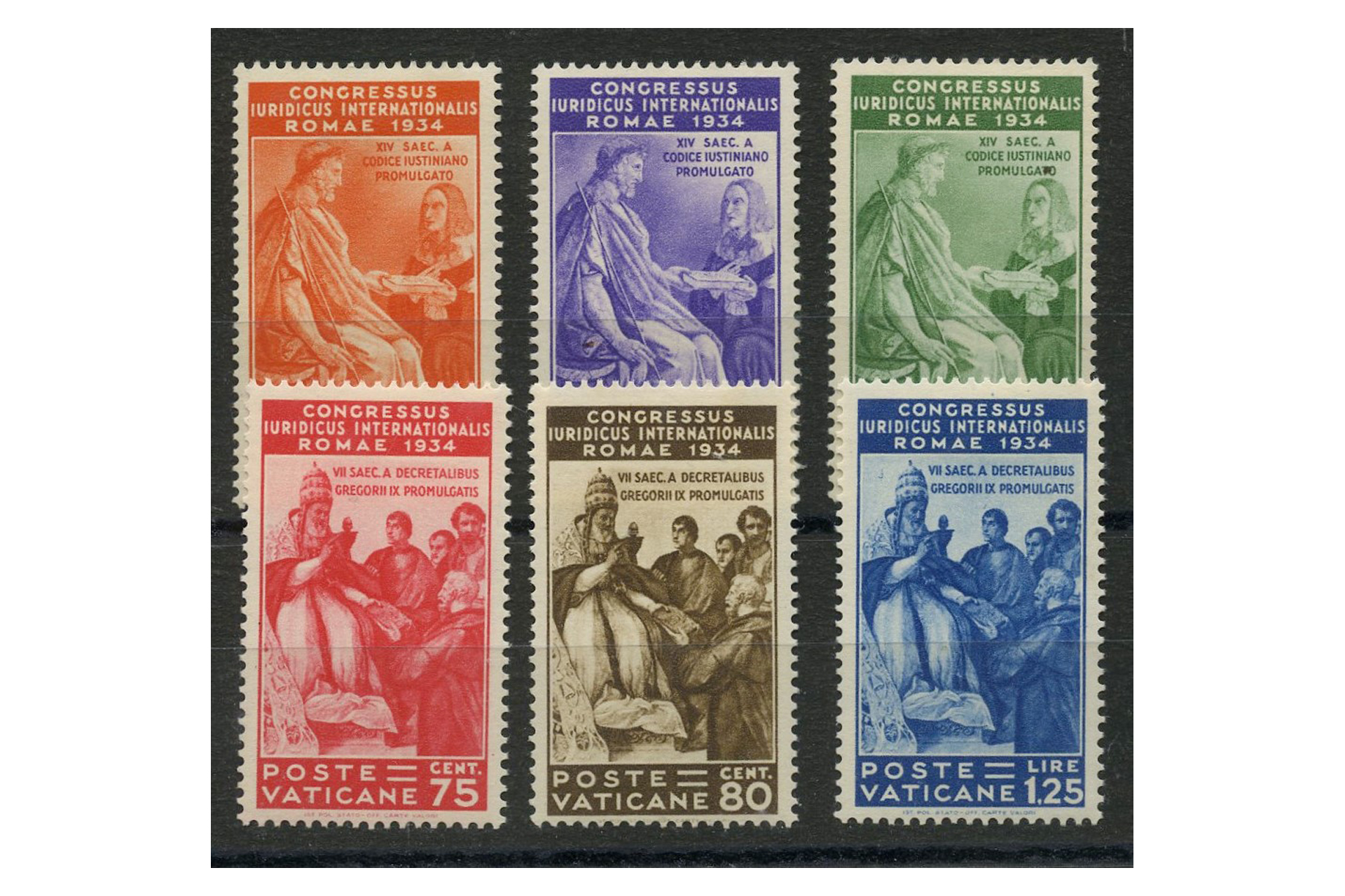 Vatican 1935 Juridical Congress set, fresh mtd mint. SG41-46