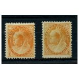 Canada 1898-1902 8c Both shades, fine mtd mint, the latter with patchy gum, nice pair. SG161-62