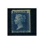 GB 1858-79 2d Deep-blue, thin lines, plate 15, good mtd mint, 1 blunt corner, cat. £525. SG47