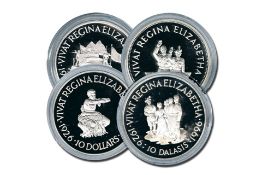 1926 -1996 Queen Elizabeth II - Set of 4 Sterling Silver Proof Coins