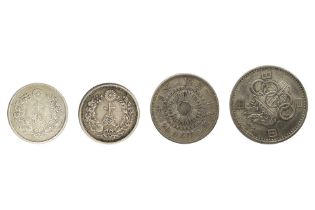 Japan, Four attractive silvers from 1887-1964