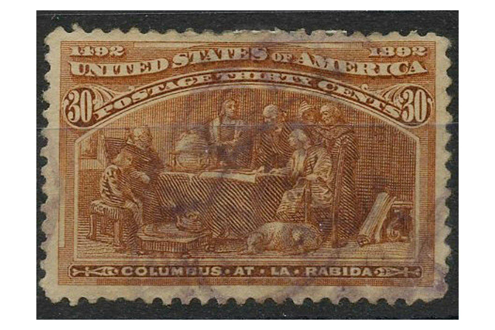 USA 1893 30c Columus at La Rabida, used, a bit grubby. SG244