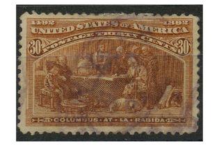 USA 1893 30c Columus at La Rabida, used, a bit grubby. SG244