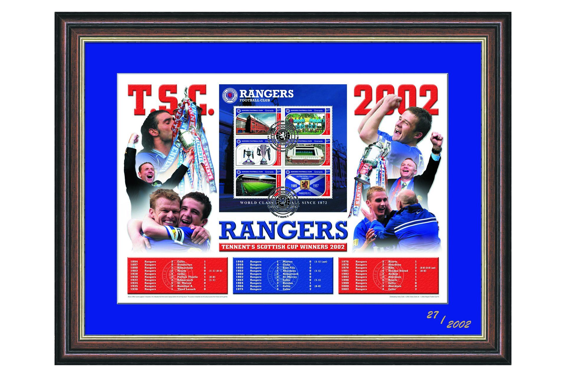 Rangers 2002 TSC Winners - Large Card