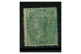 India 1865 4a Green, good to fine mtd mint with typical minor gum tone. SG64