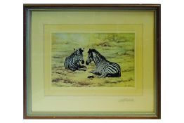 Zebra by David Shepherd - Signed Print