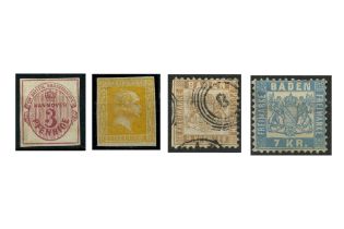 A dealer's job lot of German States (mint & used) fully described & identified on 4 stock cards, som