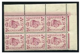 GB 1939-47 6d Purple, block of 6 with blade flaw visible in margin, u/m. SG470