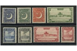 Pakistan 1949-53 Definitive issue to 12a, fine mtd mint. SG44-51