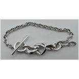 Pandora Moments Women's Sterling Silver Knotted Heart T-Bar Bracelet, Size 18