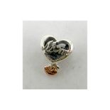 Pandora, Thank You Mum Heart Charm Pendant, Silver and Rose Gold, 789372C00