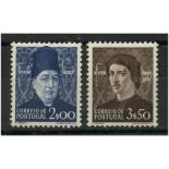 Portugal 1949 2E, 3E50 Top value definitives, fresh mtd mint. SG1027-28