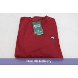 Kronstadt Men's Lars Organic Recycled Crew Sweat, Blood, Size M