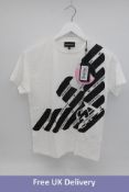 Armani Boys Short Sleeved T-Shirt, White/Black, Size 10A