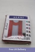 Three Alexi 4 Panels with 2 Attached Valances All-In-One Sheer Rod Pocket Curtain Panel with Crystal