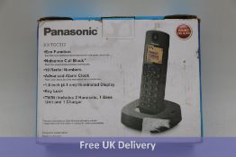 Panasonic KX-TGC312EB Digital Cordless Phone, Black, Pack of 2