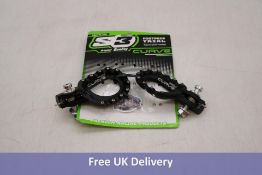 Pair of S3 Curve Black Aluminum Foot Pegs/Pedals