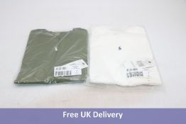 Two Ralph Lauren Childrens Crewneck T Shirt, One White Size 7, One Olive Size 7