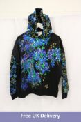 Desigual Licuado 23WWSK16 Distorted Floral Hoodie Sweater, Multicolour, Size Medium