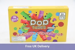 Ten Boxes of Fidget Kids Pop Tubes, Multicoloured, 4 Per Pack, Age 3+