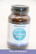 Seven Pots of Viridian Nutrition Cranberry Berry Extract, 30 Capsules per Pot, Expiry 04/05/2026