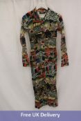 Desigual Tapestry 23WWVF15 Knit Midi Dress Lacroix, Multicoloured, Size Medium