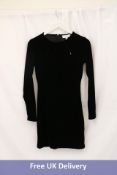 Reiss OE Katie Velvet Mini Dress, Black, UK 8