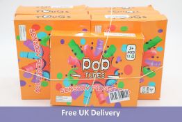 Seven Boxes of Fidget Kids XL Pop Tubes, Multicoloured, 4 Per Pack, Age 3+