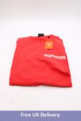 Two Superdry Tattoo Graphic Loose Fit T-Shirt, Soda Pop Red to include 1x S and 1x M