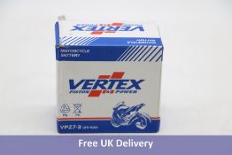 Two Vertex VP27-3 12V 6Ah Motorcycle Batteries, Used