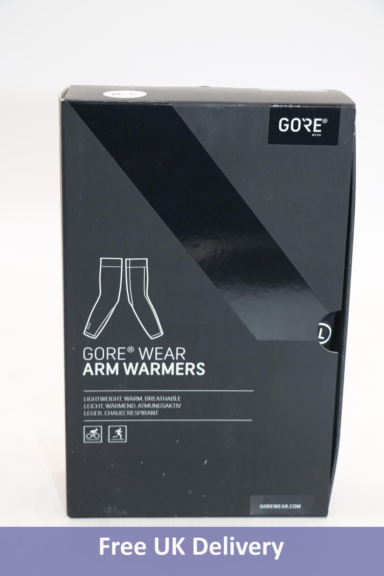 Four Gorewear Shield Arm Warmers to include 1x Size XS-S, 2x Size M-L, 1x Size XL-XXL, Black