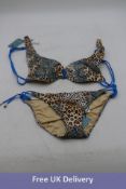 Marie Jo Minorca 2 Piece Swimsuit, Snake Skin, Bottoms Size EU 40, Bra Size B