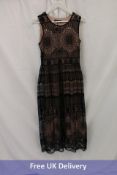 Desigual Kanten Midi Dresses, Black/Pink, Size Medium